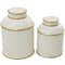 White Ceramic Contemporary Decorative Jar Set